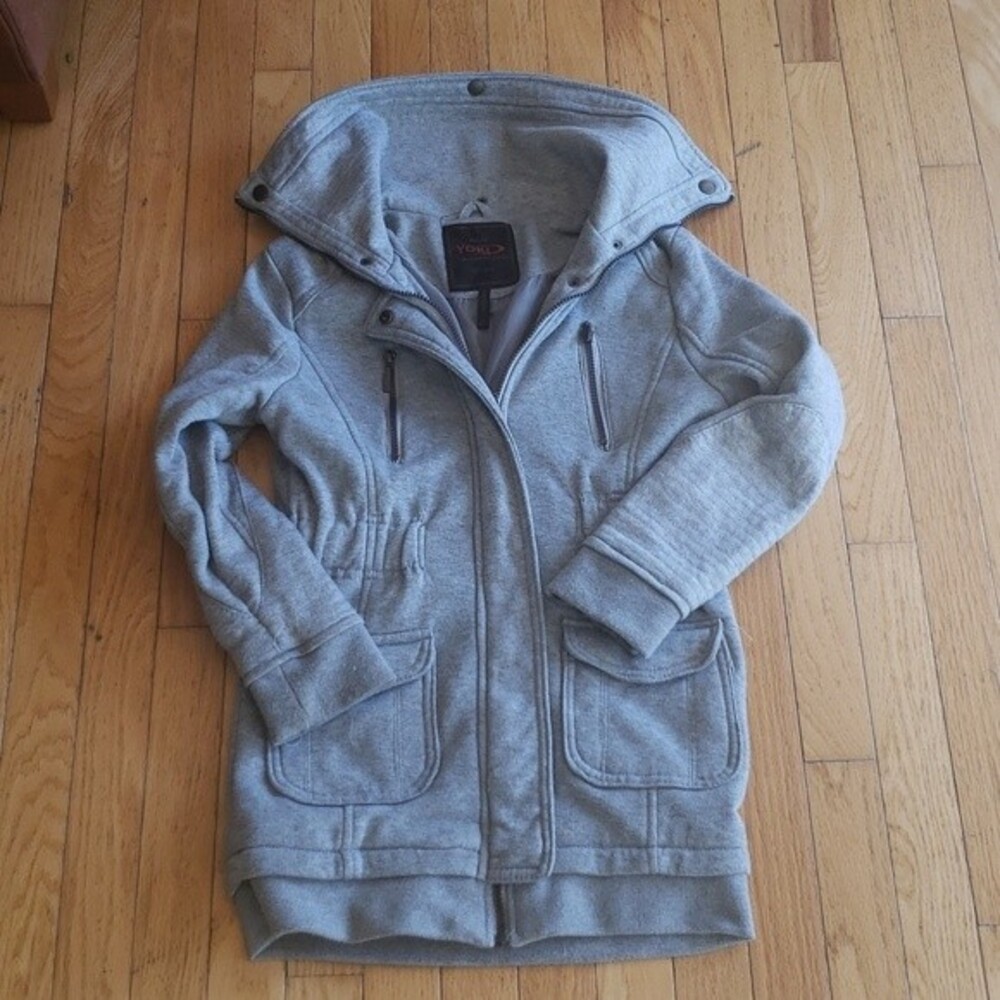 Yoki Girls Grey Jacket Size:M 8/10 Double pocket/Double Zip